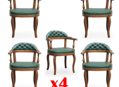 Dining room set wooden modern group armchair furniture 4 chairs armchair