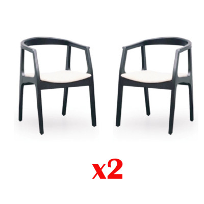 Set of 2 solid wood fabric chairs group design chairs dining living room