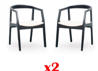 Set of 2 solid wood fabric chairs group design chairs dining living room