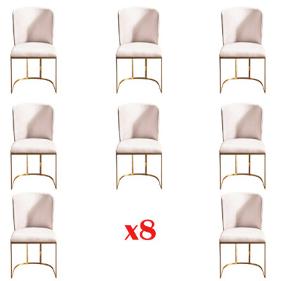 Design 8x Chair Set Group Upholstered Gastro New Dining Room Chair Suite Armchair