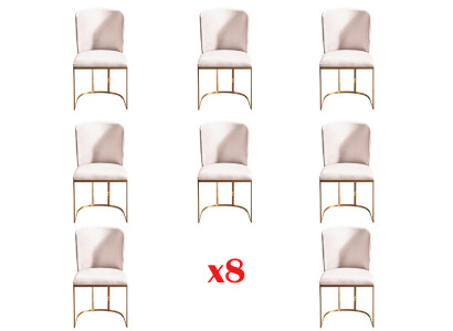 Design 8x Chair Set Group Upholstered Gastro New Dining Room Chair Suite Armchair