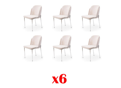 Chair 6x dining room chairs armchair lounge design furniture stainless steel