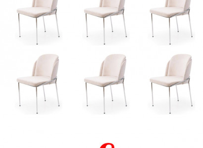 Chair 6x dining room chairs armchair lounge design furniture stainless steel