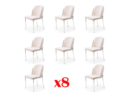 Italian style luxury furniture chair set 8x chairs dining room armchair set