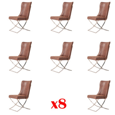 Upholstered Chair Set Group Armchair Chair 8 Chairs Dining Room Club