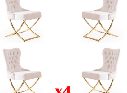 Dining room chair kitchen dining chairs textile set of 4x stainless steel chairs