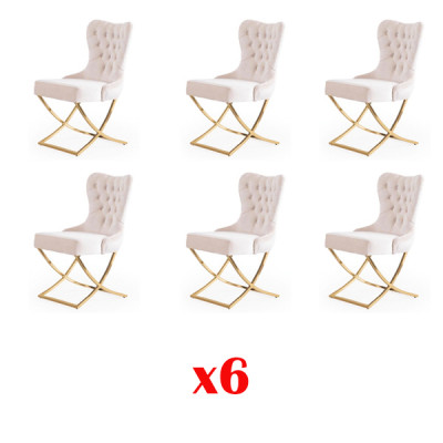 Set of chairs 6x upholstered design lounge seat back group furniture chairs