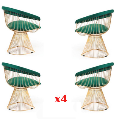 Set of 4 Dining Room Chairs Upholstered Fabric Seat Chairs Design