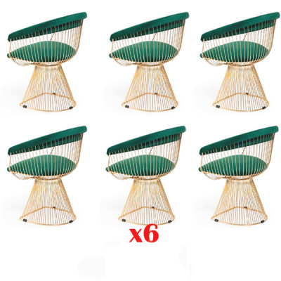 Padded dining room chairs 6x chair set, textile chair set