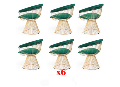 Padded dining room chairs 6x chair set, textile chair set