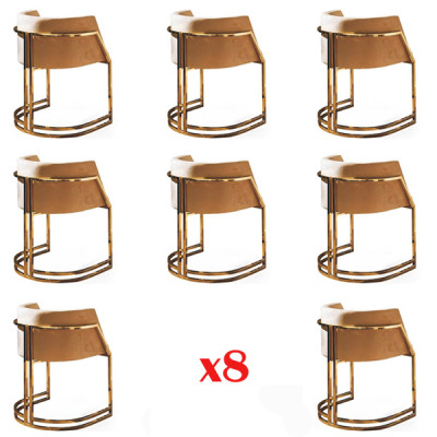 Design chair textile armchair upholstered chairs set of 8x for dining room restaurant.