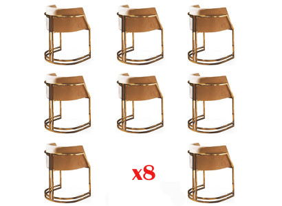 Design chair textile armchair upholstered chairs set of 8x for dining room restaurant.