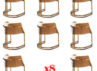 Design chair textile armchair upholstered chairs set of 8x for dining room restaurant.