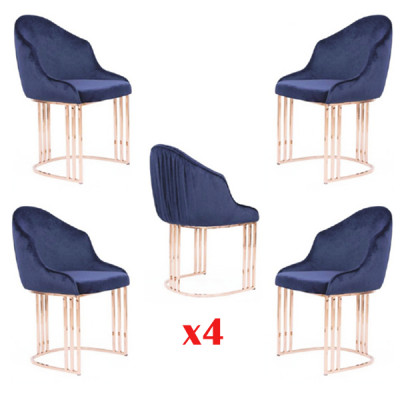 Designer chair luxury dining room 4x chairs upholstered textile modern