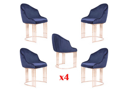 Designer chair luxury dining room 4x chairs upholstered textile modern