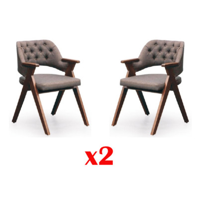 Design armchair cushion set 2x chair wood restaurant dining room Chesterfield