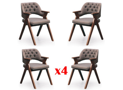 Set of 4 Chesterfield Chair Set Group Dining Room Chairs Set