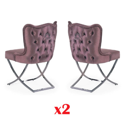 Dining room upholstered chair 2x TV lounge club leather textile seat