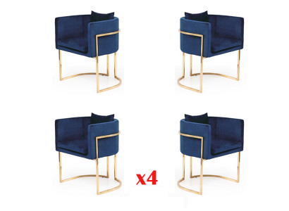 Chair 4x Upholstered Chair Television Lounge Club Set Seat Armchair Dining