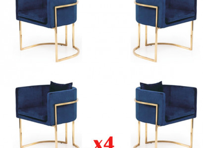 Chair 4x Upholstered Chair Television Lounge Club Set Seat Armchair Dining