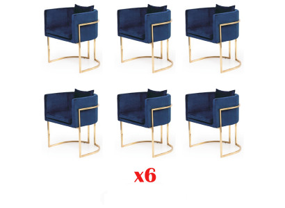 Textile Group Upholstered Chairs Dining Room Fabric Design Set of 6 Chairs