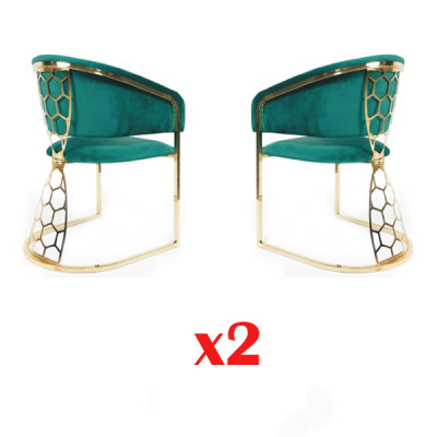 Upholstered Armchair Dining Room Restaurant Club Set 2x Lounge Armchair