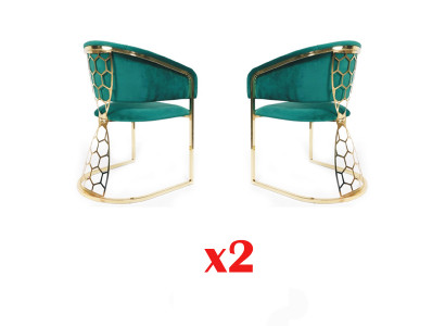 Upholstered Armchair Dining Room Restaurant Club Set 2x Lounge Armchair