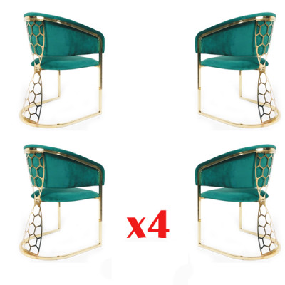 Dining Room Restaurant Kitchen Group Chairs 4x Lounge Chairs Upholstered Chairs