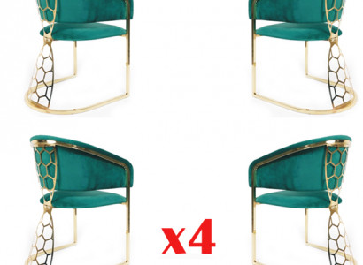 Dining Room Restaurant Kitchen Group Chairs 4x Lounge Chairs Upholstered Chairs