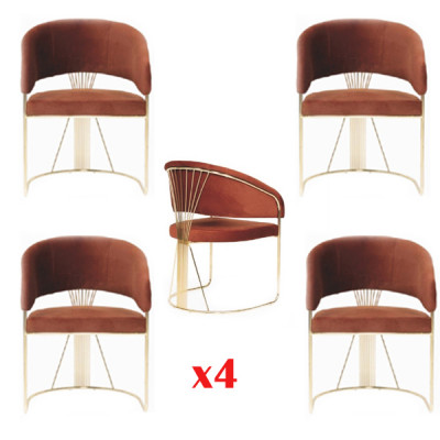 Group fabric upholstered dining room restaurant armchair chair 4x chair set