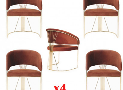 Group fabric upholstered dining room restaurant armchair chair 4x chair set