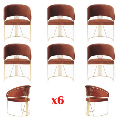 Design upholstery seating 6 chairs set armchair lounge set luxury