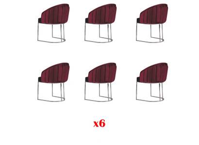 Set of 6 Upholstered Chairs Hotel Textile New Chair Set Group Chairs