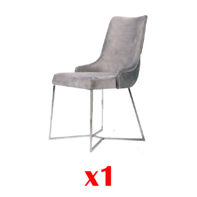 1x Chair Chairs Upholstery Textile Modern Designer Armchair Luxury Dining Room