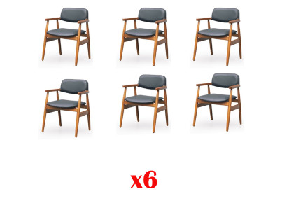 6 sets upholstery chair set furniture chairs group seat wood