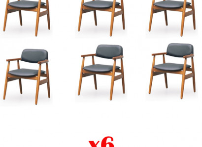 6 sets upholstery chair set furniture chairs group seat wood