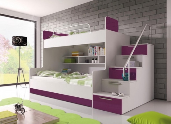 Lila bunk bed children's room beds loft bed high gloss furniture