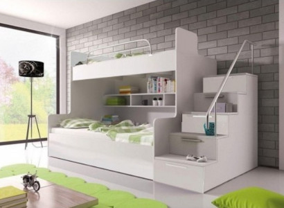 Loft bed children's room beds bunk bed high-gloss furniture white