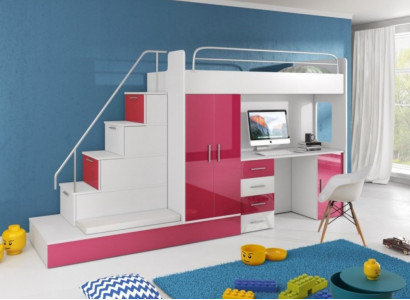Loft beds bunk bed loft bed blue children's room beds bunk pink bed new