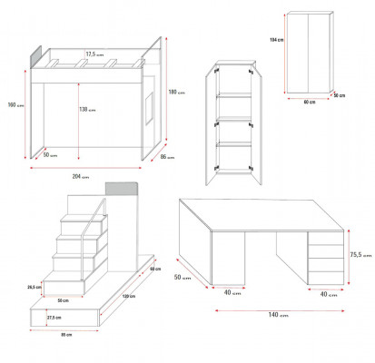 Bunk bed loft bed blue children's room beds loft beds bunk turquoise bed new