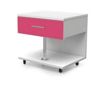Bed + nightstand bedroom youth room children's room set furniture pink 2-piece.