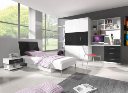 Bedroom youth children's room wardrobe bedside table table new 5-piece set.
