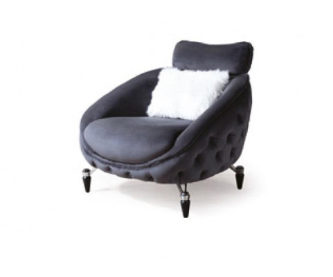 Chesterfield Armchair 1 Seater Black Living Room Luxury Design