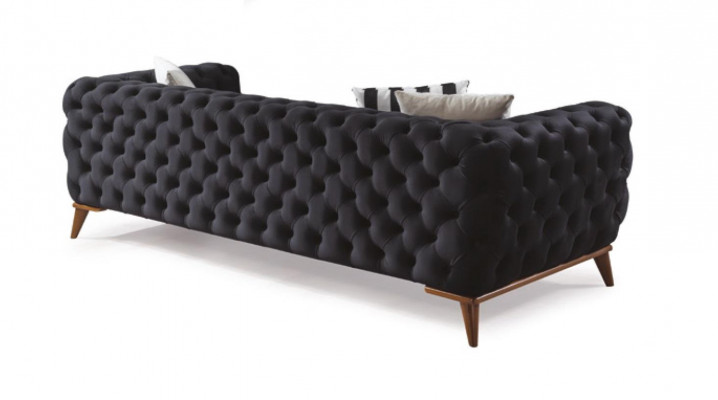 Sofa 3-seater black luxury furniture Chesterfield sofa bed 3-seater