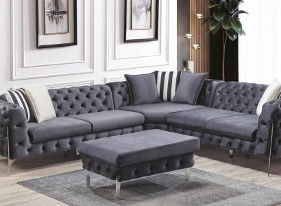Blue Stool Living Room Chesterfield Elegant Furniture Italian Style