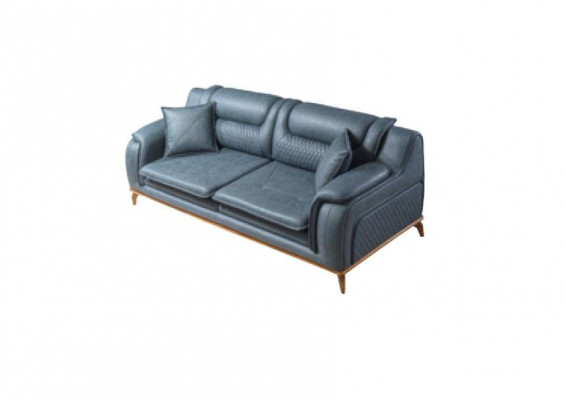 Sofa set 3+3+1 seater blue armchair luxury leather sofa couch furniture Western style