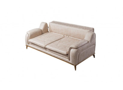 Beige Sofa 3-Seater Living Room Classic Design Chesterfield Elegant Style New