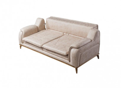 Beige Sofa 3-Seater Living Room Classic Design Chesterfield Elegant Style New