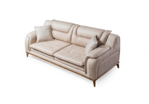 Beige Sofa 3-Seater Living Room Classic Design Chesterfield Elegant Style New