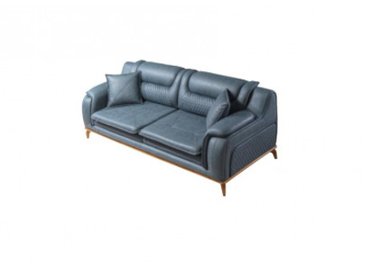 Blue Sofa 3-Seater Living Room Couch Design Chesterfield Italian Style Furniture